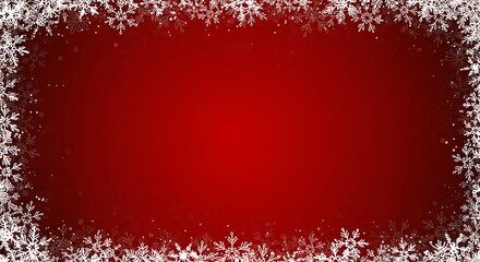 Red Background with Snowflake Border AI Generated