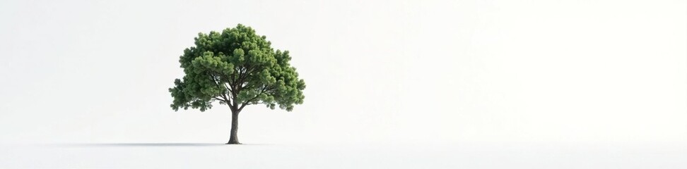 Obraz premium A single tree on a vast white background with no visible horizon, solo, serene