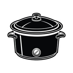 Rice cooker silhouette, Vector design isolated on a white background.