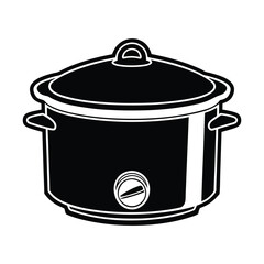 Rice cooker silhouette, Vector design isolated on a white background.