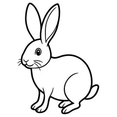 Obraz premium Cute cartoon vector illustration of a happy bunny for Easter and spring