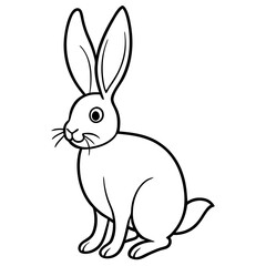 Obraz premium Cute cartoon vector illustration of a happy bunny for Easter and spring