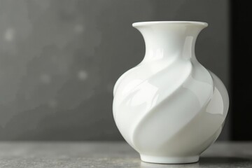 Close-up of pristine white porcelain vase, elegant curves, object, beauty, texture