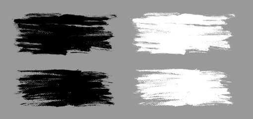 Fototapeta premium Vector brush stroke backgrounds collection. Painted rectangle, square, diagonal, long and wide shapes. Grunge distress texture. Artistic brush banners