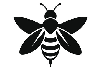 bee silhouette  isolated on white background 