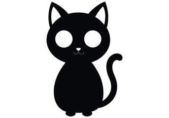 baby cat  silhouette  isolated on white background 