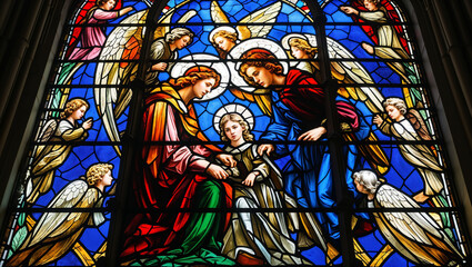 Artistic Stained Glass Featuring Angels