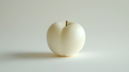 White Snow Peach isolated on white background, White Beauty Peach on White Background With clipping path.