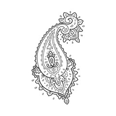 Persian paisley motif with floral elements