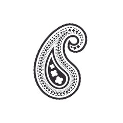 Persian paisley motif with floral elements