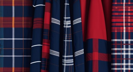 Plaid pattern in navy blue clothing in illustration background
