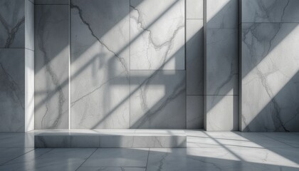 Obraz premium Elegant marble interior design showcase modern gallery visual content stylish environment natural light contemporary aesthetics