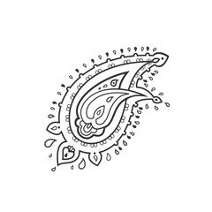 Persian paisley motif with floral elements