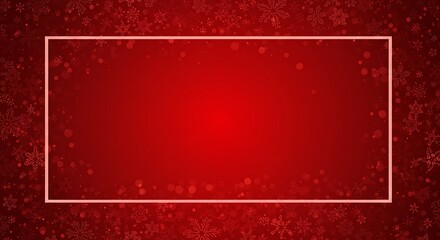 Red Background with Snowflakes and White Frame AI Generated