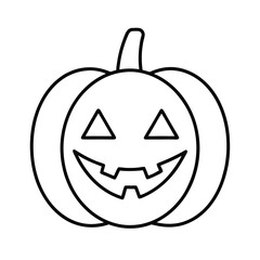 Halloween jack o lantern line art vector illustration