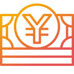 yen gradient line icon