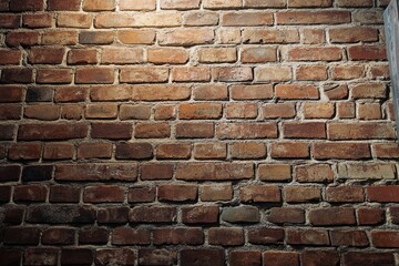 Fototapeta premium Rustic brick wall with weathered texture and aging mortar. AI generated