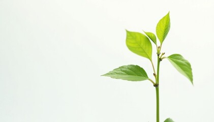 Delicate sapling against stark white backdrop , branch, fresh