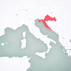 Obraz premium Map of Italian Peninsula - Croatia