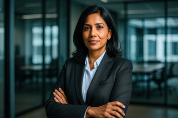 South Asian Executive Standing with Arms Crossed

