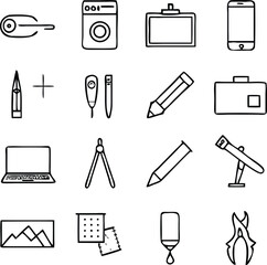 Creative Tools Icons Vector Art