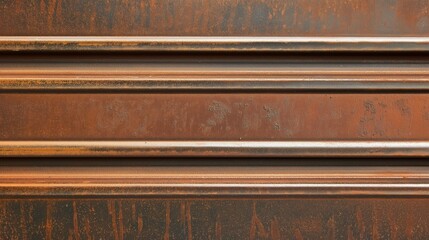 Textured copper surface background with horizontal lines and rustic appearance