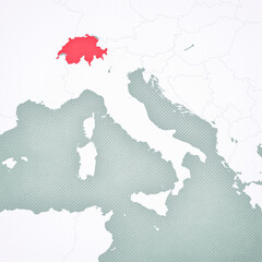 Obraz premium Map of Italian Peninsula - Switzerland