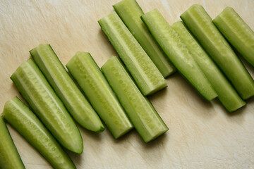 カットしたキュウリ