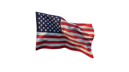 Obraz premium American Flag in Motion: Capturing the iconic flag of the United States, rippling gracefully in the wind, symbolizing freedom and national pride.
