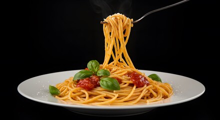 Delicious Spaghetti with Tomato Sauce and Basil