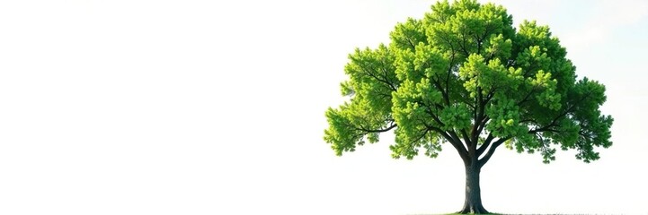 Obraz premium A single tree's canopy against a bright white background, peaceful, calm, tree canopy