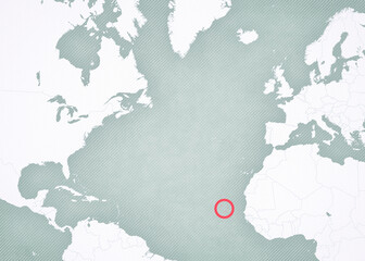 Map of North Atlantic Ocean - Cape Verde © Tindo