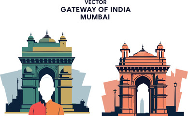 Obraz premium Vector Illustrations of Gateway of India in Mumbai