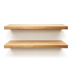 wooden shelves isolated