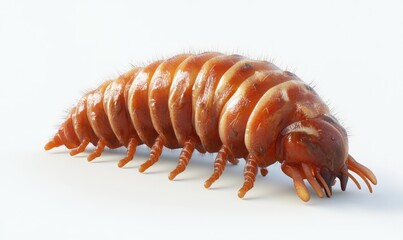 Obraz premium Wireworm larva isolated on white for pest control