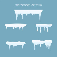 Illustration with a collection of snow caps.