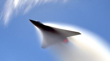 Futuristic Hypersonic Jet Soaring Above the Clouds at High Altitude - Next-Gen Air Travel and Mobility UHD 4K Image