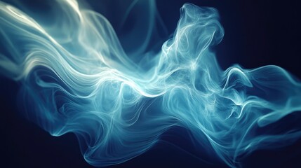 Obraz premium Ethereal blue smoke swirls in a dark background 
