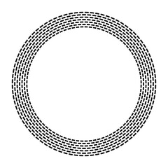 Abstract Radial Geometric Circle Concentric Dash Lines Pattern for Round Frame