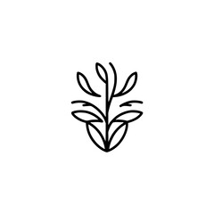 Minimalist Line Art Plant Logo: Natural, Modern, Clean Design
