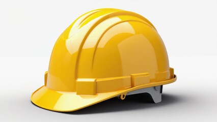 A yellow hard hat sits on a table, ready for use