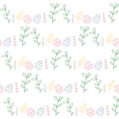 Easter egg outline seamless pattern