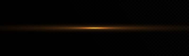 
Yellow horizontal glare pack. Laser beams, horizontal light beams. Speed ​​lines. Bright flash