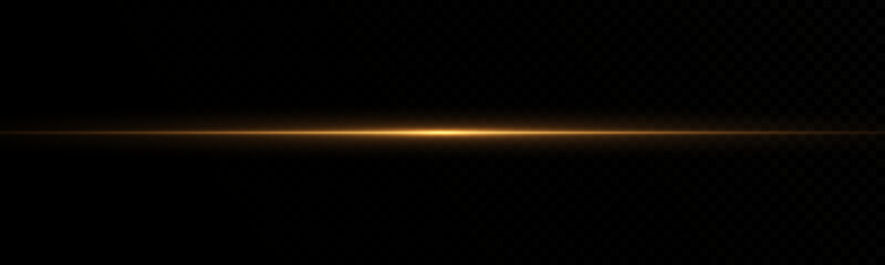 
Yellow horizontal glare pack. Laser beams, horizontal light beams. Speed ​​lines. Bright flash