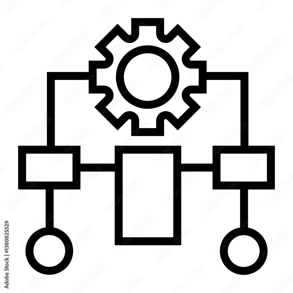 Fototapete database algorithm icon