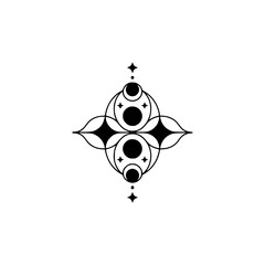 Celestial Geometric Ornament: Modern, Minimalist, Elegant Design Element