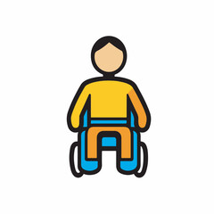 Fototapeta premium Icon person sits aids mobility accessibility design white