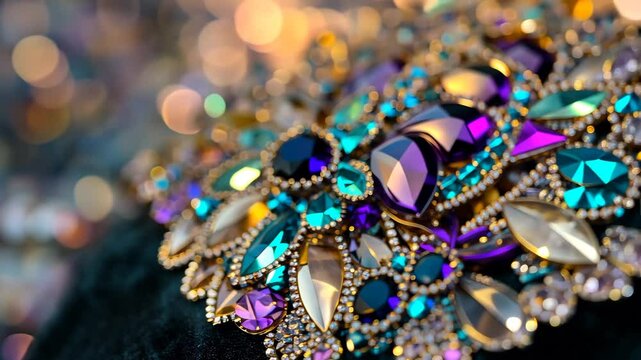 Glittering Jewel Cluster on Dark Background