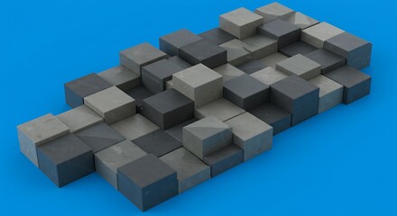 Stonetide: A Cubic Assemblage AI Generated