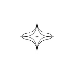 Fototapeta premium Minimalist Starburst Logo Design, Elegant Black Line Art on White
